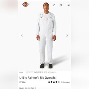 Dickies White Painter's Bib Overalls